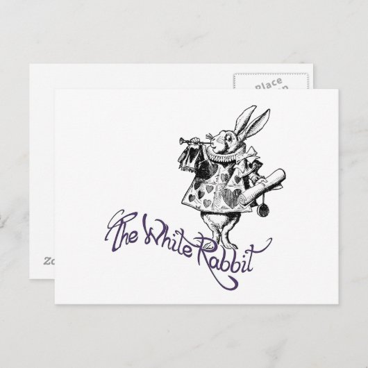 Het witte konijn briefkaart (Voorkant / Achterkant)