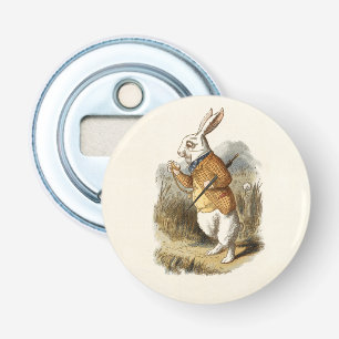 Het witte konijn button flesopener