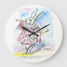 Het witte konijn luidt de tijd in