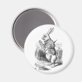 Het witte konijn met horloge magneet (Voorkant / Achterkant)