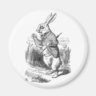 Het witte konijn met horloge magneet