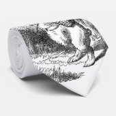 Het witte konijn met horloge stropdas (Opgerold)