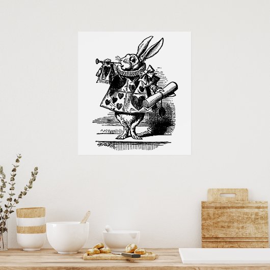 Het witte konijn poster (Keuken)