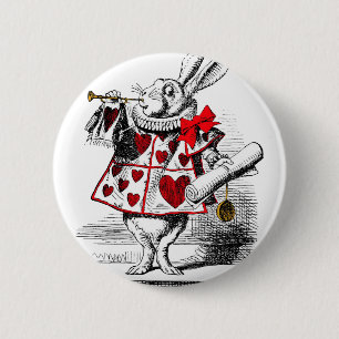 Het witte konijn ronde button 5,7 cm