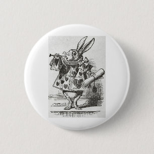 Het witte konijn van Alice in Wonderland Ronde Button 5,7 Cm