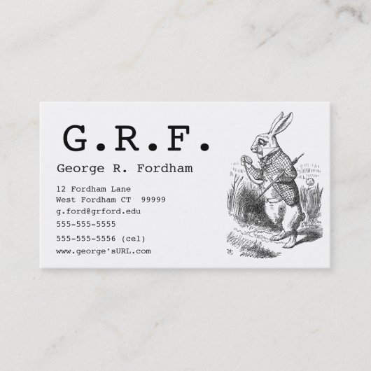 Het witte konijn visitekaartje (Voorkant)