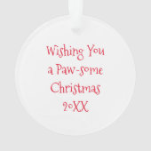 Het witte lab in Santa Hat Kerstmis Ornament (achterkant)