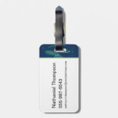 Het witte Lotus Alligator Lagoon patroon Bagagelabel (Achterkant verticaal)