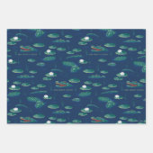 Het witte Lotus Alligator Lagoon patroon Inpakpapier Vel (Voorkant)