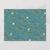 Het witte Lotus Alligator Waters patroon Briefkaart (Voorkant)