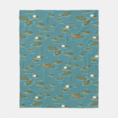 Het witte Lotus Alligator Waters patroon Fleece Deken (Voorkant)