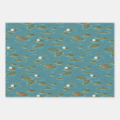 Het witte Lotus Alligator Waters patroon Inpakpapier Vel (Voorkant)