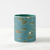 Het witte Lotus Alligator Waters patroon Mok (Midden)