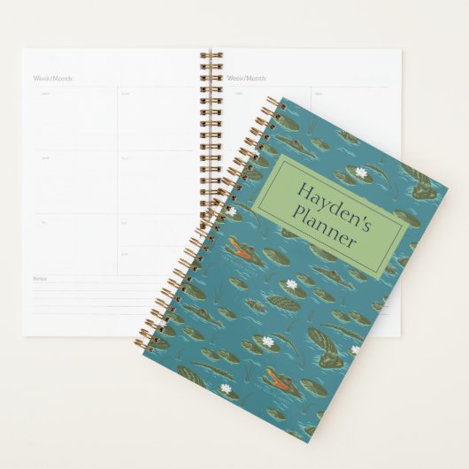 Het witte Lotus Alligator Waters patroon Planner (Display)