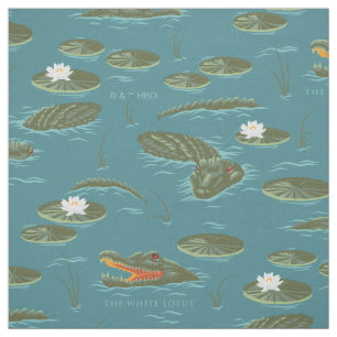 Het witte Lotus Alligator Waters patroon Stof