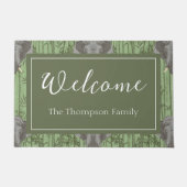 Het witte Lotus Majestic Elephants patroon Deurmat (Voorkant)