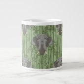 Het witte Lotus Majestic Elephants patroon Extra Grote Beker (Voorkant)