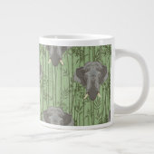 Het witte Lotus Majestic Elephants patroon Extra Grote Beker (Rechts)