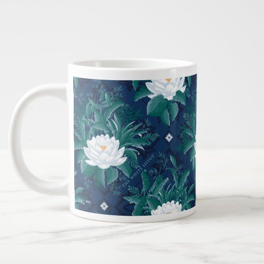 Het witte Lotus Midnight Lotus patroon Extra Grote Beker (Links)