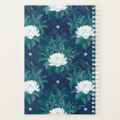 Het witte Lotus Midnight Lotus patroon Planner (Achterkant)