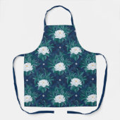 Het witte Lotus Midnight Lotus patroon Schort (Voorkant)