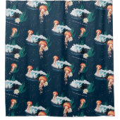 Het witte Lotus Ocean Jellyfish patroon Douchegordijn (Voorkant)