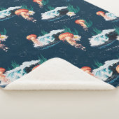 Het witte Lotus Ocean Jellyfish patroon Sherpa Deken (3/4)