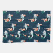 Het witte Lotus Ocean Jellyfish patroon Theedoek (Horizontaal)