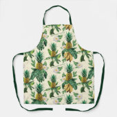 Het witte Lotus Pineapple Paradise-patroon Schort (Voorkant)