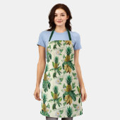 Het witte Lotus Pineapple Paradise-patroon Schort (Gedragen)