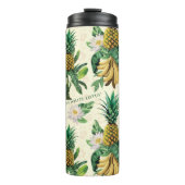 Het witte Lotus Pineapple Paradise-patroon Thermosbeker (Voorkant)