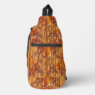 Het witte Lotus Sunset Safari patroon Sling Bag