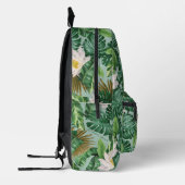 Het witte Lotus Tropical Canopy patroon Bedrukte Rugzak (Links)