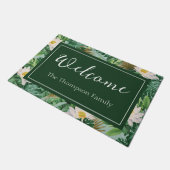 Het witte Lotus Tropical Canopy patroon Deurmat (Schuin)