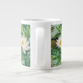 Het witte Lotus Tropical Canopy patroon Extra Grote Beker (Achterkant)