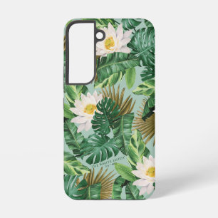 Het witte Lotus Tropical Canopy patroon Samsung Galaxy Hoesje