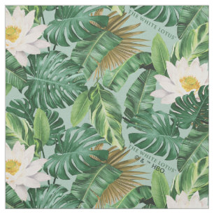Het witte Lotus Tropical Canopy patroon Stof
