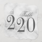 Het witte Marmeren Aantal van de Huwelijkstafel Kaart (Voorkant / Achterkant)
