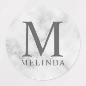 Het witte Marmeren Professionele Monogram en de Et Labels (Design 1)