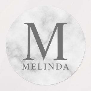 Het witte Marmeren Professionele Monogram en de Et Labels