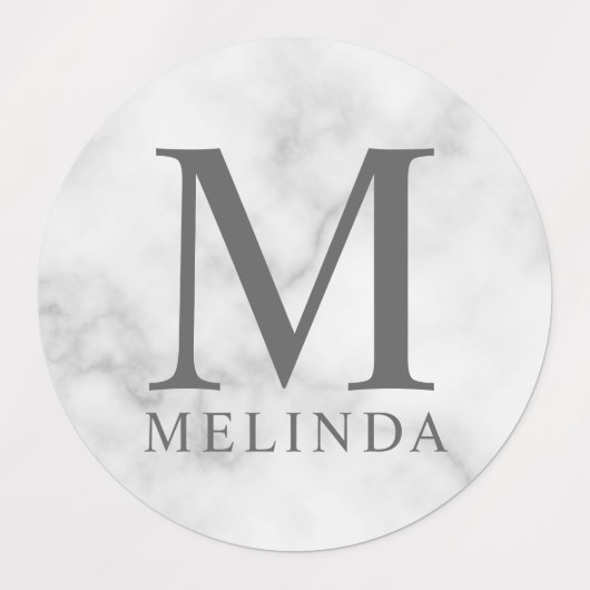 Het witte Marmeren Professionele Monogram en de Et Labels (Design 1)