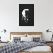 Het witte paard canvas afdruk (Insitu (Slaapkamer))