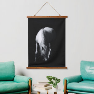Het witte paard hangend wandkleed