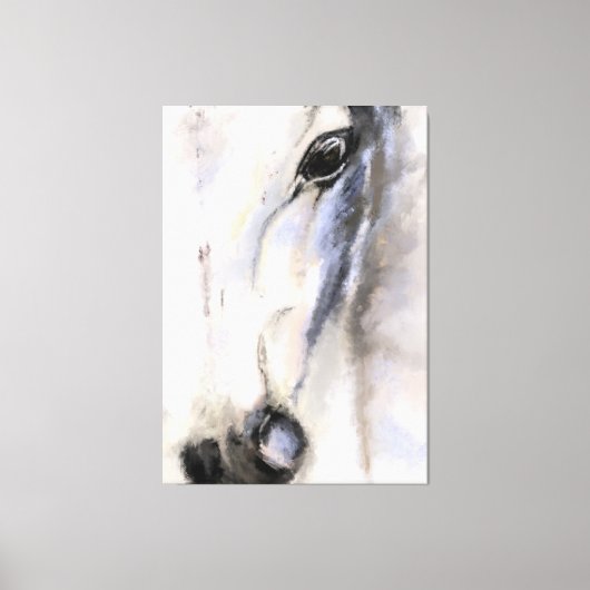 Het witte paard - het originele schilderen canvas afdruk (Voorkant)
