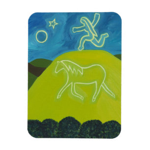 Het witte paard in Somerset in 2011 Magneet