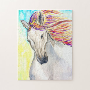 Het witte paard Jigzaag Puzzle schilderen Legpuzzel