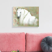 Het witte paard - omwikkeld canvas afdruk (Insitu (Woonkamer))