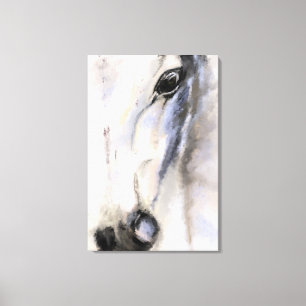 Het witte paard - originele schilderij canvas afdruk