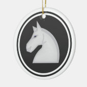 Het witte Schaak van de Ridder van het Paard Keramisch Ornament (Links)