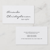 Het witte Visitekaartje van de Stijllijst van het (Voorkant / Achterkant)